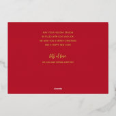 Gouden Kerstmis Script Folie Feestdagenkaart (Achterkant)