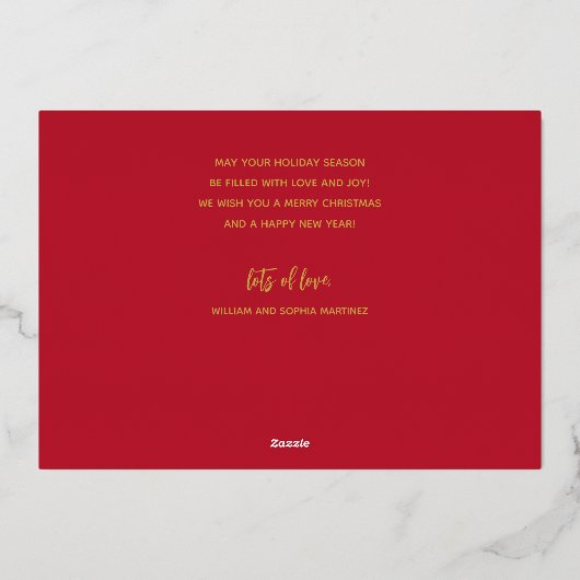 Gouden Kerstmis Script Folie Feestdagenkaart (Achterkant)