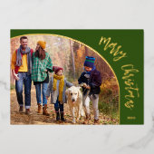 Gouden Kerstmis Script Folie Feestdagenkaart (Voorkant)