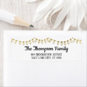 Gouden Kerstmis String Lights Return Adres Label (Insitu)