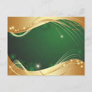 Gouden kerstmotief met groene achtergrond... feestdagenkaart