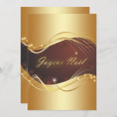 Gouden kerstmotief met rode achtergrond... feestdagenkaart (Voorkant / Achterkant)