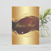 Gouden kerstmotief met rode achtergrond... feestdagenkaart (Staand voorkant)