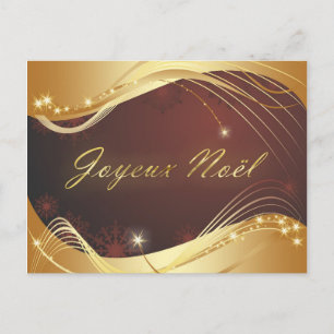 Gouden kerstmotief met rode achtergrond... feestdagenkaart