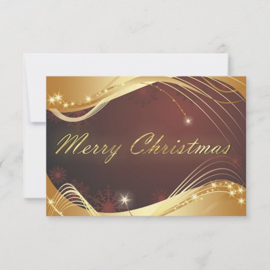 Gouden Kerstmotief met rode achtergrond Kaart (Voorkant)