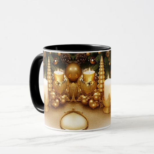 Gouden Kerstmug Mok (Voorkant links)