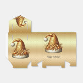 Gouden kerstmuts kerstcadeau doos bedankdoosjes (Uitgevouwen)