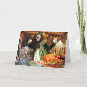 Gouden kerstpresentator kaart