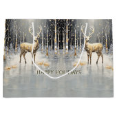 Gouden Kerstrendier Vakantie Cadeautas (Voorkant)