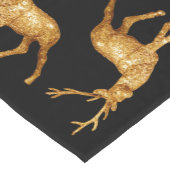 Gouden kerstrenrendiertje korte tafelloper (Hoek)