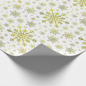 gouden kerstsnowflakes op de winter cadeaupapier (Hoek)