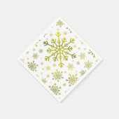 gouden kerstsnowflakes op de winter White Servet (Hoek)