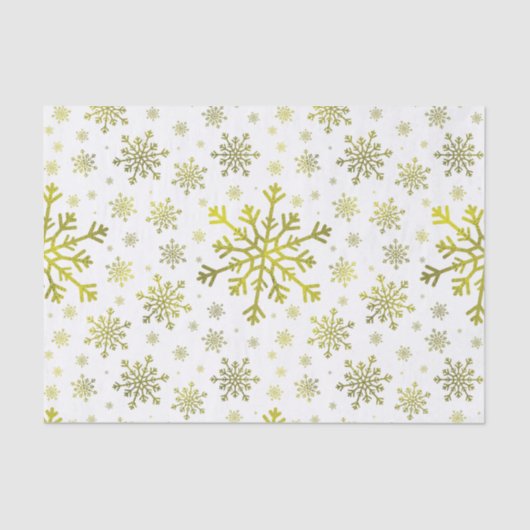  gouden kerstsnowflakes op de winter White Tissuepapier (Voorkant)