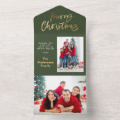 gouden kerststerren all in one uitnodiging (Binnen)