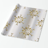 Gouden kerststerren cadeaupapier (Uitgerold)