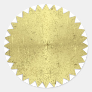 Gouden Kerstvakantie sterren Zig Zag Edge Ronde Sticker
