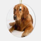 Gouden kerstversierder met foto keramisch ornament (Links)
