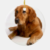 Gouden kerstversierder met foto keramisch ornament (Achterkant)