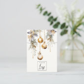 Gouden Kerstversieringen Logo Ketting Houder Visitekaartje (Staand voorkant)