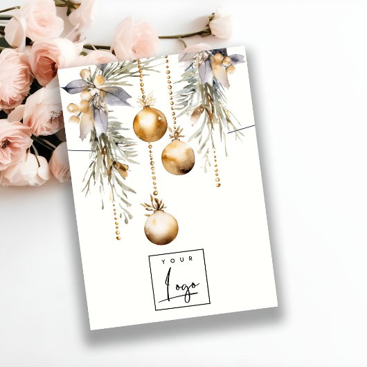 Gouden Kerstversieringen Logo Ketting Houder Visitekaartje