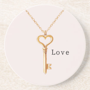 Gouden Ketting Hart Ketting Liefde Zandsteen Onderzetter