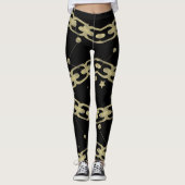 Gouden Kettingen Faux Gold Constellation Stars Moo Leggings (Voorkant)
