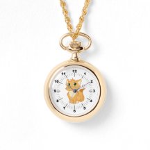 Gouden Kettingen horloge - Schattige Cat