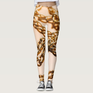 Gouden Kettingen, Reflecterende Oppervlakte Luxe. Leggings