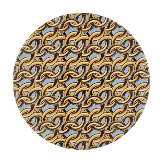 Gouden kettingschakels: naadloos patroon. snijplank (Voorkant)