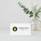 (Gouden) Kettle Bel Fitness Trainer Visitekaartje (Staand voorkant)