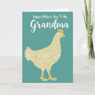 Gouden Kip Oma Dag Kaart