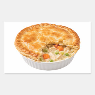 Gouden Kip Pot Pie Met Korst Rechthoekige Sticker