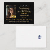 Gouden Klasse van 2025 Afstuderen Aankondiging Kaa (Voorkant / Achterkant)