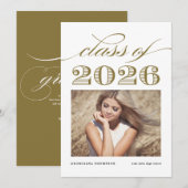 Gouden Klasse van 2025 Foto Afstuderen Aankondiging (Voorkant / Achterkant)