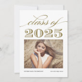 Gouden  Klasse van 2025 Foto Afstuderen Kaart (Voorkant)