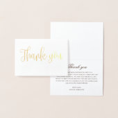 Gouden klassieke kalligrafie script bruiloft dank folie kaarten (Display)