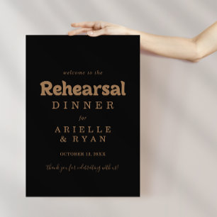 Gouden Klassieke Minimale Proefhuwelijksdiner Welk Poster