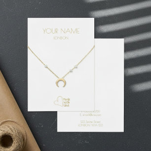 Gouden kleine hart ketting, armband display kaart