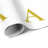 Gouden Kleur Aangepaste Monogram Initiaal Letter E Cadeaupapier (Rol Hoek)
