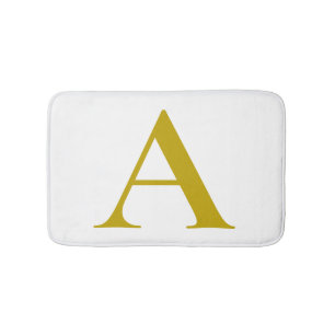 Gouden kleur aangepaste monogram initiaal letter g badmat