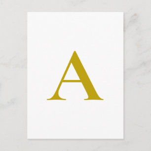 Gouden kleur aangepaste monogram initiaal letter g briefkaart