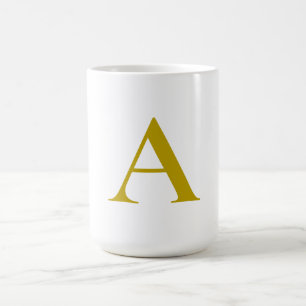 Gouden kleur aangepaste monogram initiaal letter g koffiemok