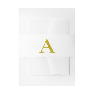 Gouden kleur aangepaste monogram initiaal letter g uitnodigingen wikkel