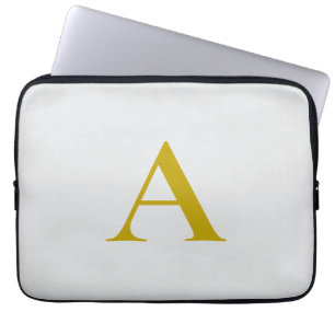 Gouden kleur aangepaste monogram initiaal letter laptop sleeve