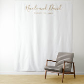 Gouden kleur bruiloft receptie decor achtergrond wandkleed (In situ)