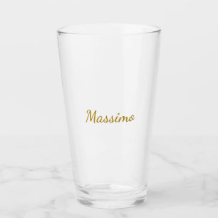 Gouden Kleur Calligrafie Elegante Eenvoudige Naam Glas