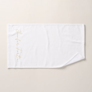 Gouden Kleur Calligrafie Elegante Eenvoudige Naam Handdoek