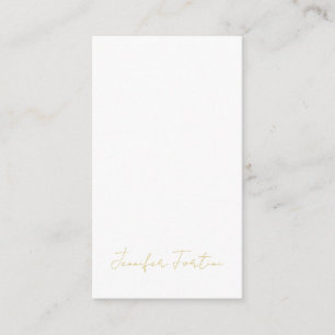 Gouden Kleur Calligrafie Elegante Eenvoudige Naam Informatiekaartje