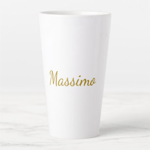 Gouden Kleur Calligrafie Elegante Eenvoudige Naam Latte Mok