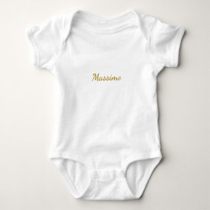 Gouden Kleur Calligrafie Elegante Eenvoudige Naam Romper